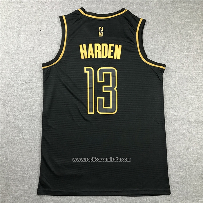 Camiseta Golden Edition Houston Rockets James Harden #13 Negro